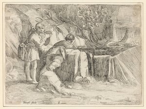 Két férfi egy kútnál alkotó: Jan Philipsz. van Bouckhorst