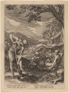 Ádám és Éva dolgozik alkotó: Jan Pietersz Saenredam after Abraham Bloemaert