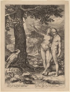 Ádám és Éva a tudás fája előtt alkotó: Jan Pietersz Saenredam after Abraham Bloemaert