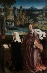 Részlet a donorról Szent Miklóssal és az adományozó feleségéről Szent Godelivával, 1515-21 körül (olaj, tábla) alkotó: Jan Provoost
