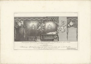 A terem jobb oldala IV. Vilmos herceg felségével, 1751 Geometrale du Côte Droit (...) / Meetkonstige képe A terem jobb oldaláról és a Splendor Bed bal oldaláról, a 