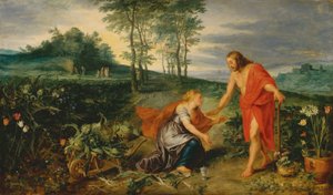 Krisztus megjelenik Mária Magdolnának húsvét reggelén (Noli me tangere), 1626 körül (olaj, fa) alkotó: Jan & Rubens P.P. (1577 1640) Brueghel