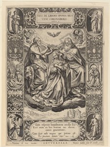 A Szűz koronázása alkotó: Jan Sadeler I after Maarten de Vos