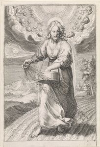 Krisztus mint magvető Példabeszéd a gyomokról a gabona között (sorozat címe) alkotó: Jan Saenredam (attributed to)