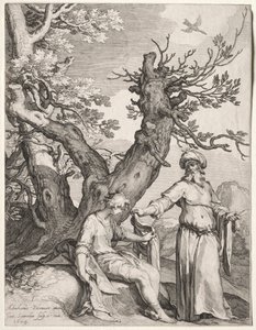Ahija és Jeroboám, 1604. alkotó: Jan Saenredam