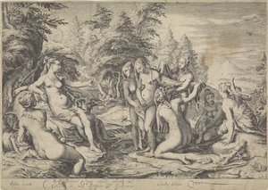 Diana felfedezi Callisto terhességét alkotó: Jan Saenredam