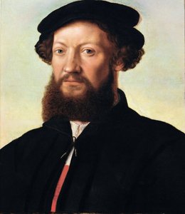 Férfi portréja – Jan Sanders van Hemessen (1500 körül – 1566 körül). Olaj, fa, kb 1555. Mérete: 47x39 cm. Művészettörténeti Múzeum, Vienne