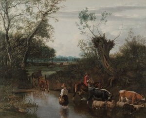 Parasztok átkelnek egy patakon, 1670 körül (olaj, vászon)