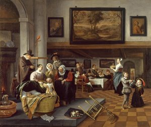 „Ahogy az öregek énekeltek, úgy fütyülnek a fiatalok” alkotó: Jan Steen