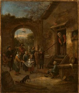 Májusi ünnep (Alamizsnagyűjtés) alkotó: Jan Steen