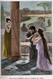 Mindketten Cesar házában imádkoztak (VIII. fejezet) JAN STYKA (1858-1925) illusztrációja Henryk Sienkiewicz „Quo Vadis” című regényéért.