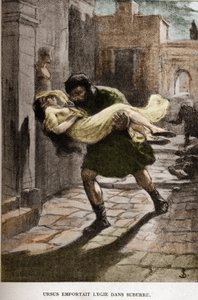 Ursus elvette Lygie-t a külvárosban (X. fejezet), JAN STYKA (1858-1925) illusztrációját Henryk Sienkiewicz „Quo Vadis” című regényéhez.