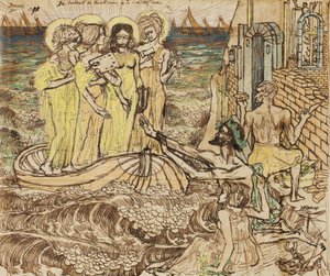 A művészet múzsáinak érkezése az építészetbe, 1890 alkotó: Jan Toorop