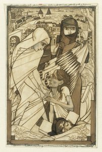 Dombormű az 1926-os árvíz idején, szimbolikusan bemutatva alkotó: Jan Toorop