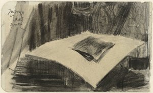 Nyomtatás sötét háttéren fekve alkotó: Jan Toorop