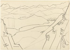 Monte Generoso hegyi táj vázlata alkotó: Jan Toorop