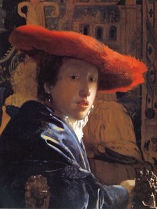 Piros kalapos lány, 1665 körül