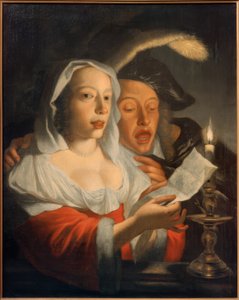 Éneklő pár gyertyafénynél alkotó: Jan Vermeer van Utrecht