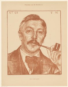Jac van Looij portréja De Kroniek portréi (a sorozat címe a tárgyon) alkotó: Jan Veth
