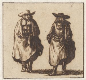 Két álló úr nehéz köpenyben alkotó: Jan Vincentsz. van der Vinne (possibly)