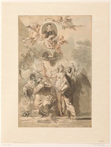 Frontispiece Design Edward Simson, Chronicon Catholicon számára alkotó: Jan Wandelaar