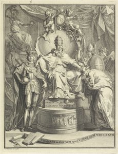 A trónon Adrian VI Címlap: Burmann, Kasper. VI. Hadrianus vagy Hadrianus, a hatodik római pápa történelmi anakletája, 1727 alkotó: Jan Wandelaar