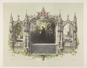 Emléktábla Laurens Costernek az 1856-os haarlemi szobor leleplezése körüli ünnepségen Laurens Jansz. Coster 1423 (cím az objektumon)
