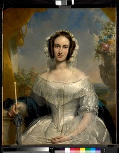 Agatha Petronella Hartsen (1814-1878), Jan van der Hoop (1811-1897) feleségének menyasszonyi portréja alkotó: Jan Willem Pieneman