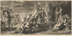 A kereszt felemelése alkotó: Jan Witdoeck after Sir Peter Paul Rubens