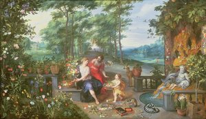 Flóra és nimfa a kertben alkotó: Jan and Balen, Hendrik van Brueghel