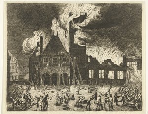 A tűz Amszterdam régi városházában, 1652 Az 1652. július 7-én Amszterdamban leégett régi Stadthuyok ábrázolása