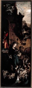 A mágusok imádásának triptichonja: a betlehem (jobb oldali panel) (Olaj, dió tábla alkotó: Jan de Beer