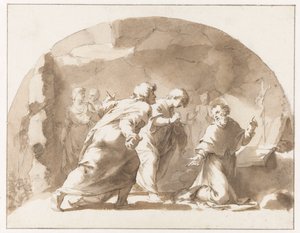Szent Gergely (?) egy barlangban alkotó: Jan de Bisschop