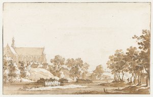 Kilátás a St. Laurenskerkre Alkmaarban alkotó: Jan de Bisschop