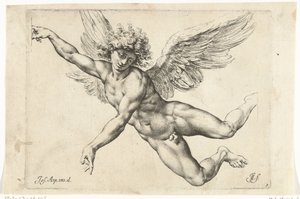 Tanulmányozás egy meztelen, repülő angyal számára Paradigms graphices variorum artificum (sorozat címe)