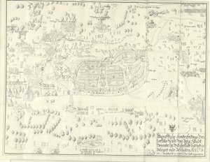 Deventer ostroma és elfoglalása, 1578 Waerafftighe afconterfeitinge der loeflike Keyser ingyenes Anze Stadt Deventer Milyen ghestalt, hogy ez Belgert onde Beschaten Ao. 1578 (cím a tárgyon) alkotó: Jan de Lange (II) (signed by artist)