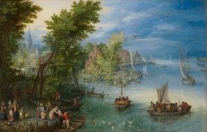 Folyói táj alkotó: Jan the Elder Brueghel