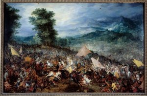Arbels (vagy Issos) csata Nagy Sándor (Kr. e. 356-323) és serege az issos-i csata során, melynek során a macedón király legyőzte Darios (Darius) III, a Rouenid-dinasztia utolsó királyát Kr.e. 333-ban. JC. Jan Breugel festménye Le Vieux c alkotó: Jan the Elder Brueghel