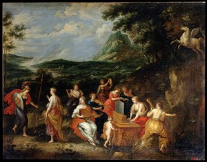 „Pallas Athéné és múzsák”, 1630-as évek. alkotó: Jan van Balen