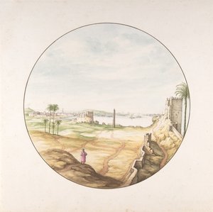 Kilátás a III. Thutmosis obeliszkre Alexandria falairól nézve, 17. század vége – 18. század eleje alkotó: Jan van Call
