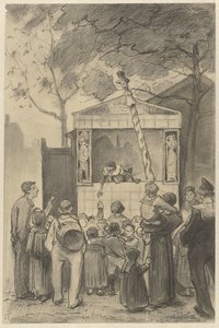 Nézők bábelőadás előtt alkotó: Jan van Essen (possibly)