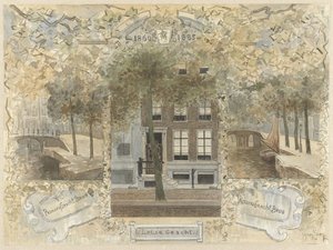 Ház a Leliegrachton, a Prinsengracht és a Keizersgracht feletti hidak mellett alkotó: Jan van Essen