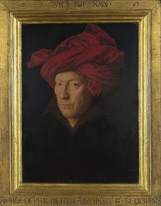 Férfi portré (önarckép?). 1433 alkotó: Jan van Eyck