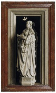 Angyali üdvözlet diptichon, jobb oldali panel, 1434-1435 alkotó: Jan van Eyck