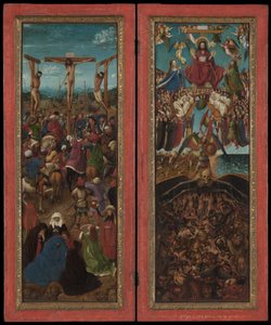 A keresztre feszítés, Az utolsó ítélet, kb. 1440-41. alkotó: Jan van Eyck