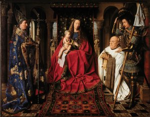 Szűz és gyermeke van der Paele kanonokkal alkotó: Jan van Eyck