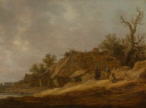 Romos parasztház parasztokkal alkotó: Jan van Goyen