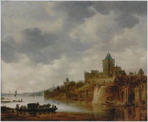 Holland: Rivier Landscape with View of Valkhof, Nijmegen Rivier Landscape with View of Valkhof, Nijmegen alkotó: Jan van Goyen