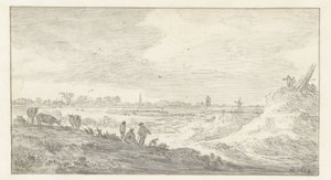 Táj figurákkal a dűnén alkotó: Jan van Goyen