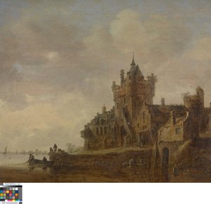 Folyami táj egy kastéllyal alkotó: Jan van Goyen